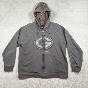NFL Pro Line Green‎ Bay Packers Full Zip Hoodie Mens XL Gray Distressed Logo